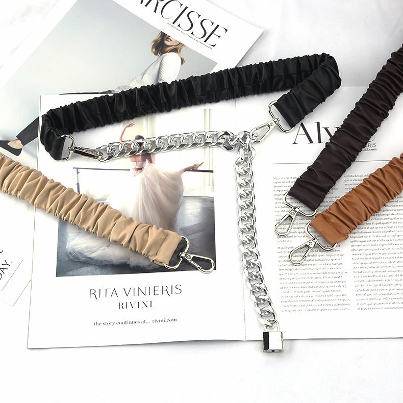 Metal Chain Accent Elastic Belt