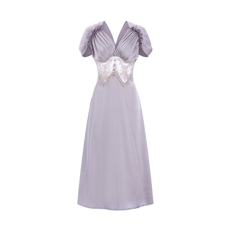 Purple Spaghetti Strap Maxi Dress / Purple / M