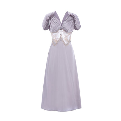 Purple Spaghetti Strap Maxi Dress / Purple / M