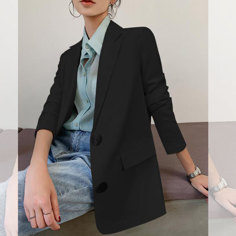 Wave Collar Longline Blazer / White / 3XL