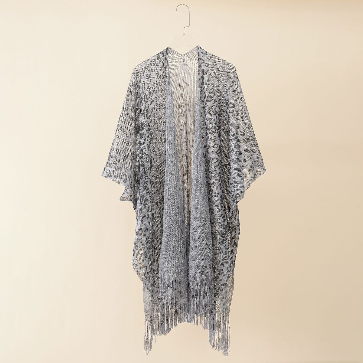 Leopard Print Tassel Shawl