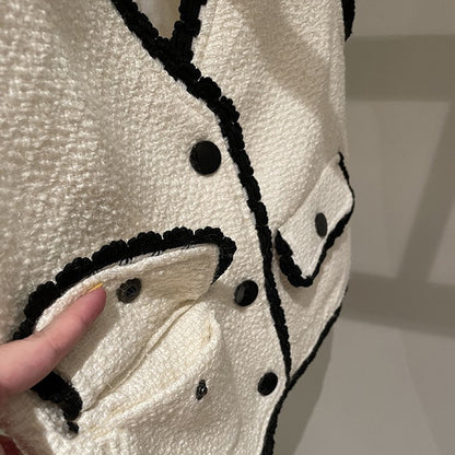 Beige Solid Short Jacket