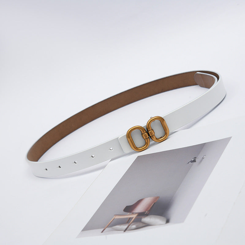 Cowhide Butterfly Buckle Belt / Brown