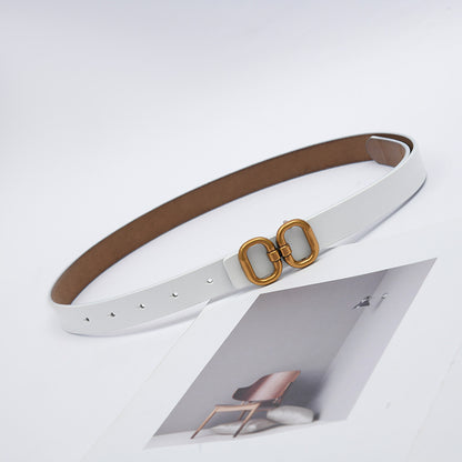 Cowhide Butterfly Buckle Belt / Brown