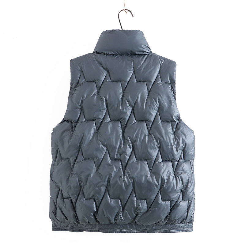 Loose Thickened Cotton Vest / Black / 4XL