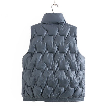 Loose Thickened Cotton Vest / Black / 4XL