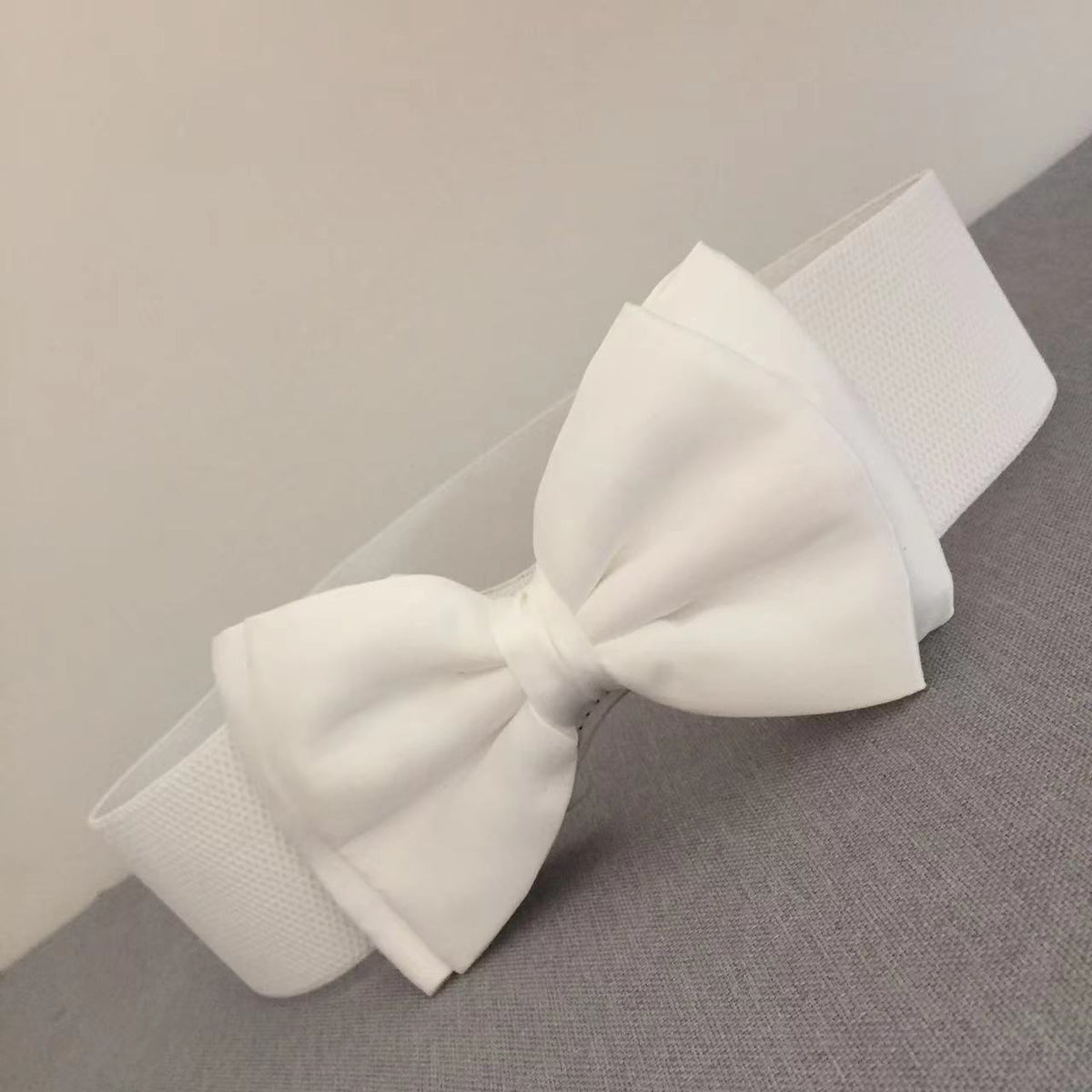 Bow Detail Wide Elastic Belt / Bow Elastic Red