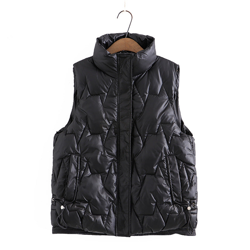 Loose Thickened Cotton Vest / Black / 2XL