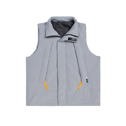 Windproof High-Neck Padded Jacket / Black / L