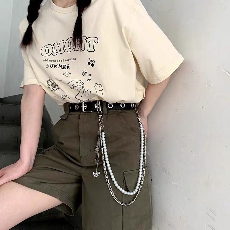 PU Belt With Decorative Trouser Chain / Belt and pants chain