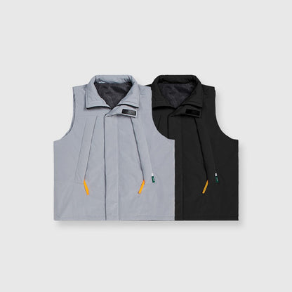Windproof High-Neck Padded Jacket / Black / M
