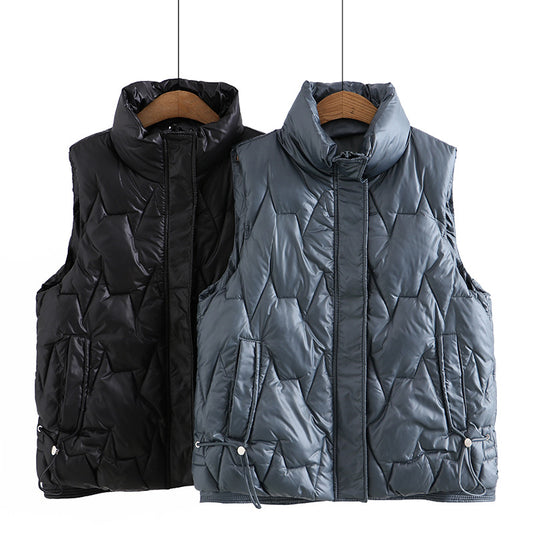 Loose Thickened Cotton Vest / Black / XL