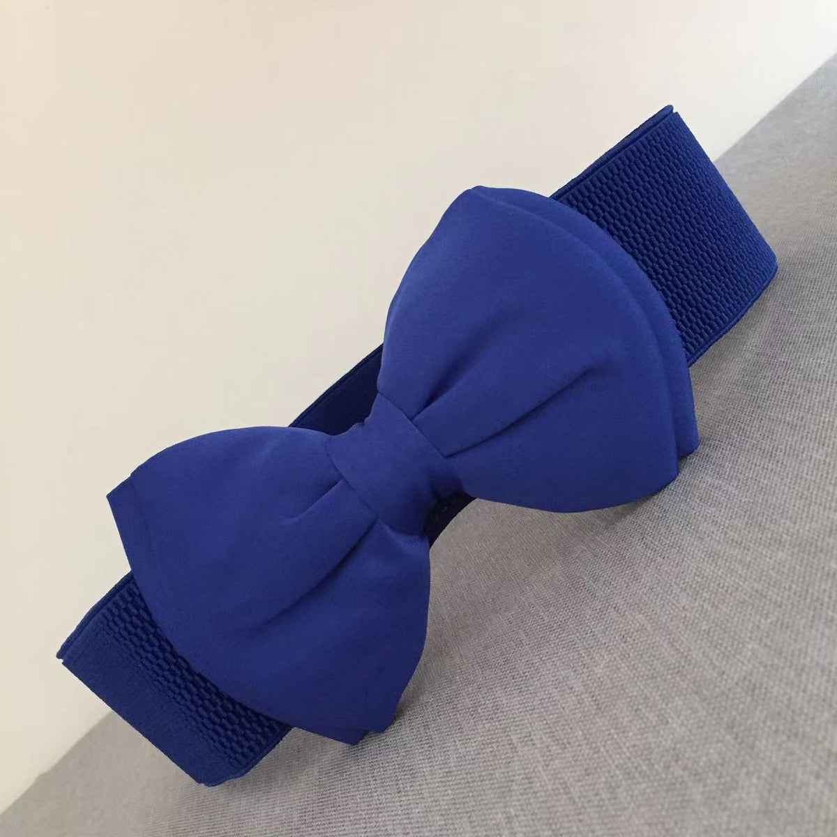 Bow Detail Wide Elastic Belt / Bow Elastic Yellow