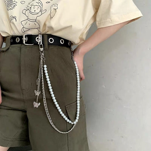PU Belt With Decorative Trouser Chain / Belt