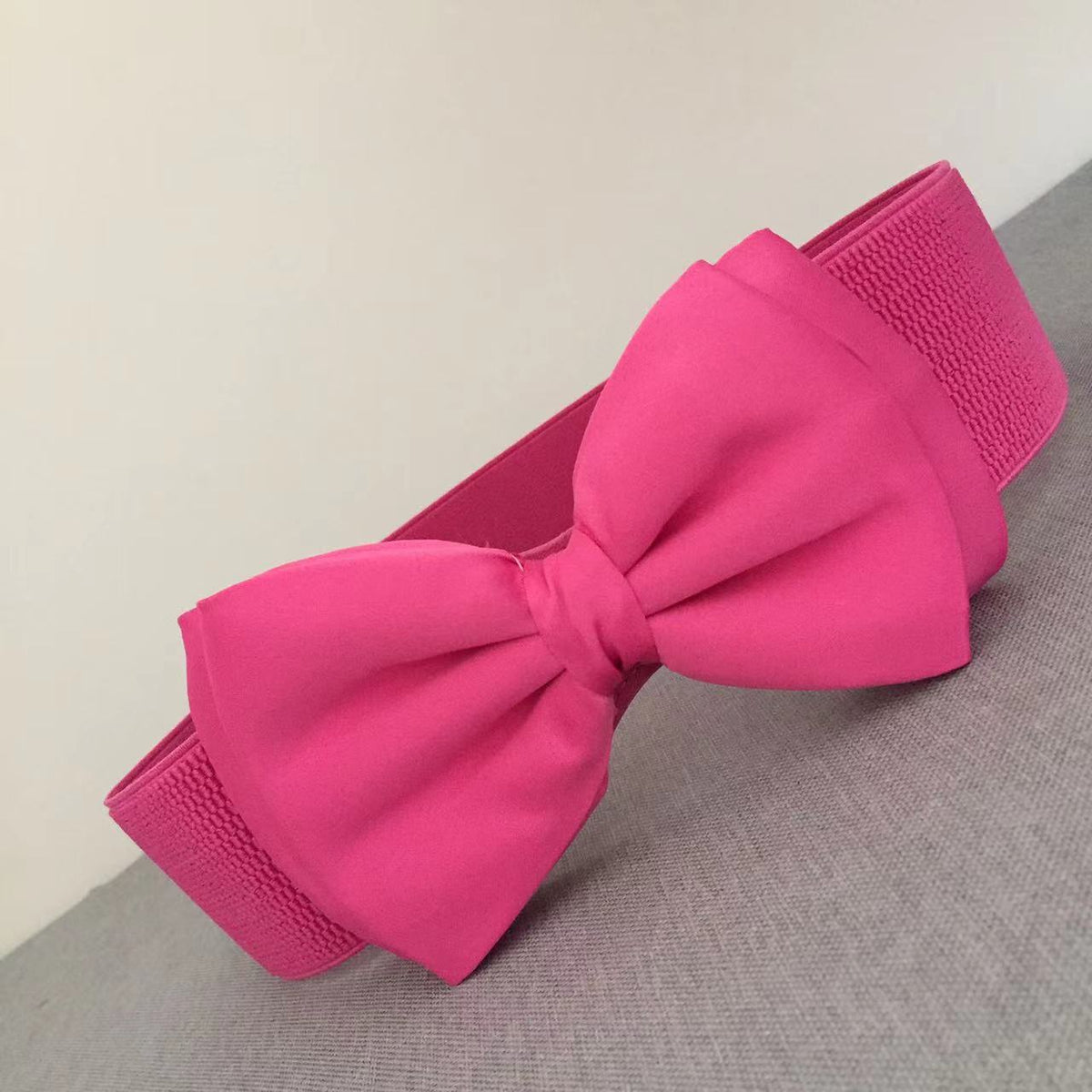 Bow Detail Wide Elastic Belt / Bow Elastic White