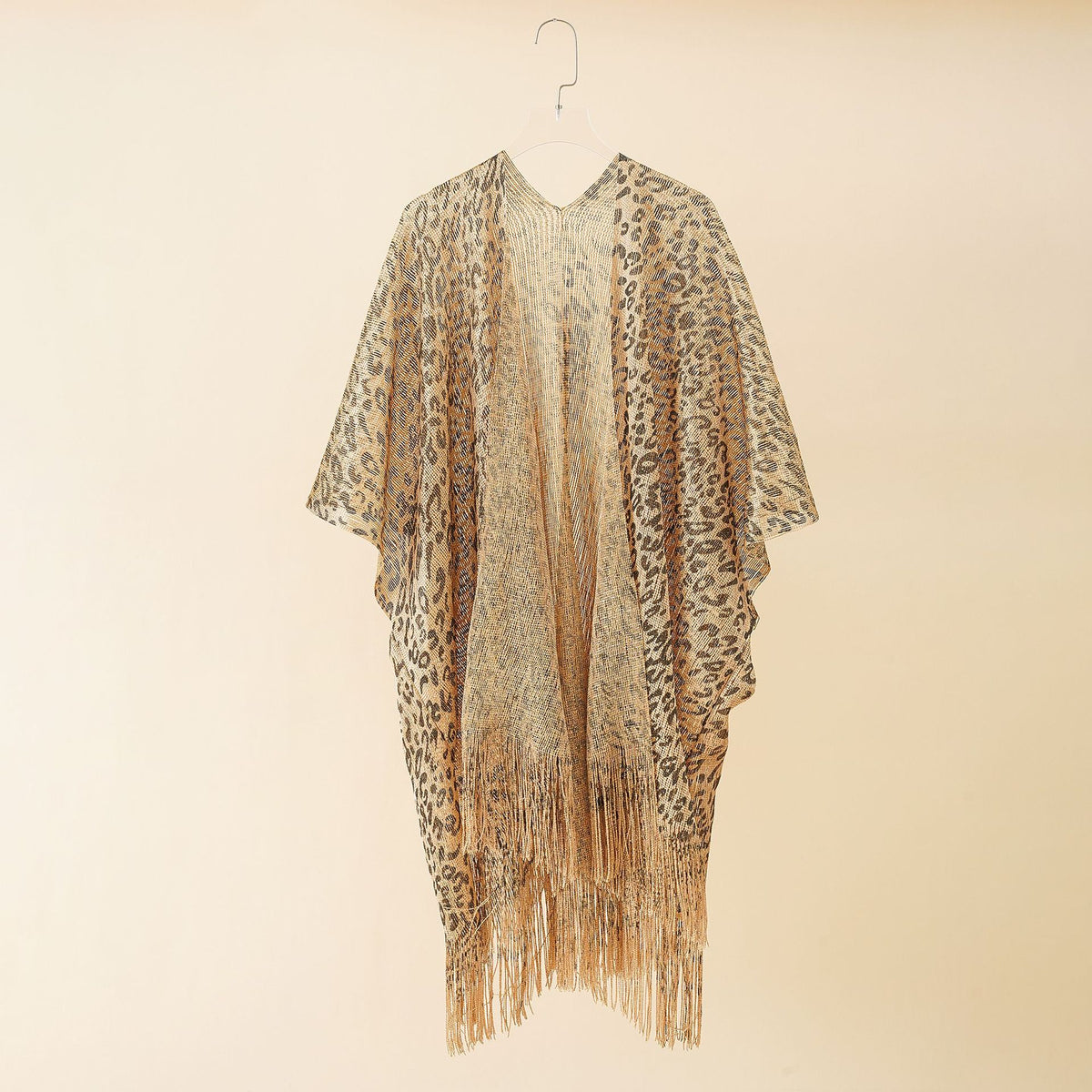 Leopard Print Tassel Shawl