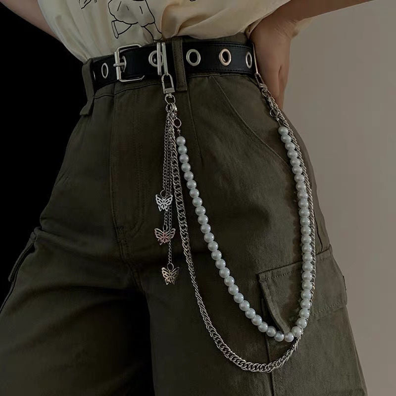 PU Belt With Decorative Trouser Chain
