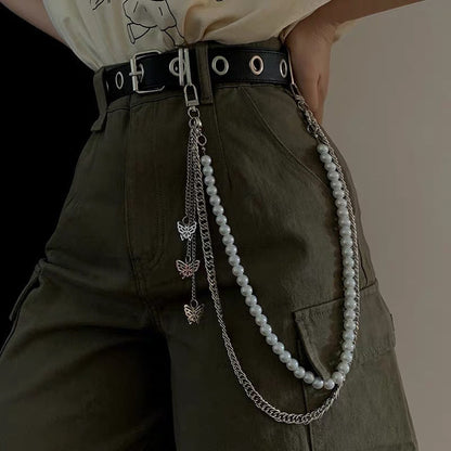 PU Belt With Decorative Trouser Chain