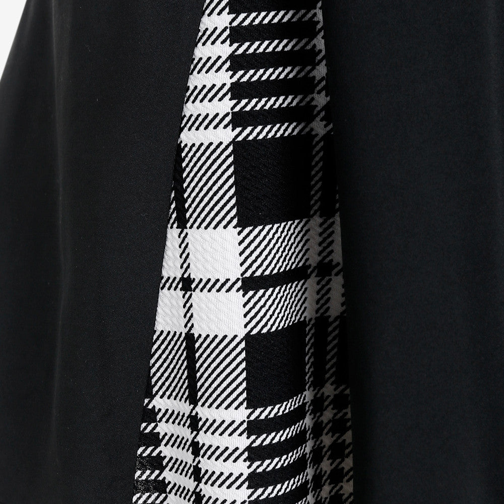 Black High-Waist Check Skirt / Black / XL